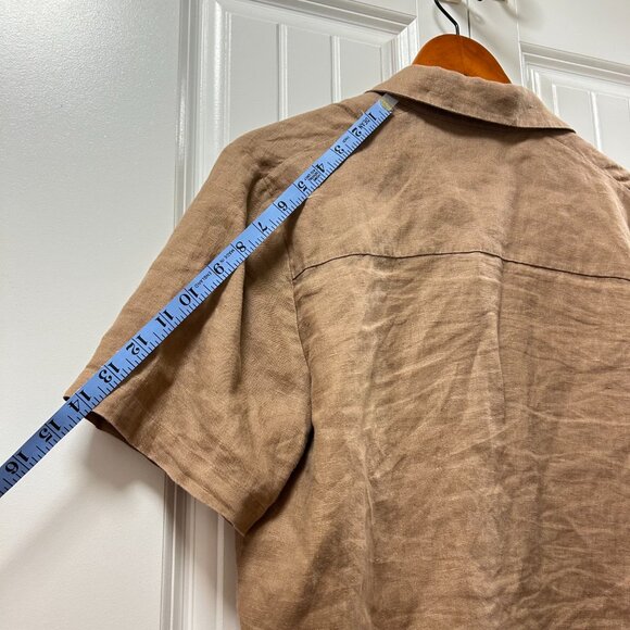Wilfred Free Linen Button-Up Shirt Tan – S - Picture 7 of 9